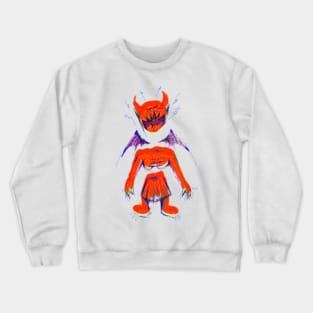 screaming red devil kids pencil drawing Crewneck Sweatshirt